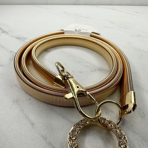 Sophia Collection Faux Pearl Rhinestone Bow Stretch Cinch Belt XS/Small (XS/S) ✨ - Picture 3 of 8